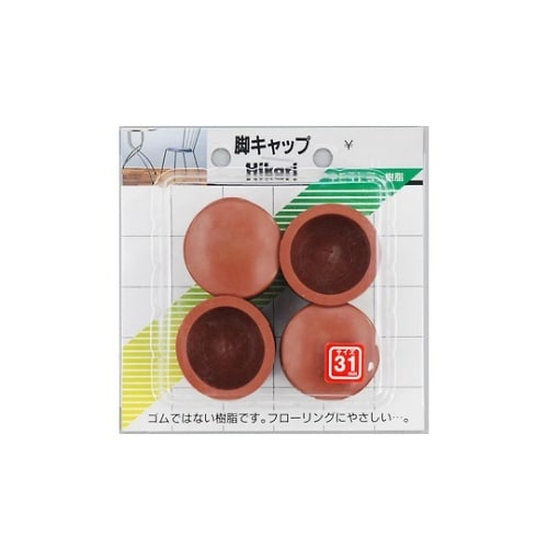 イス脚キャップ 丸 31ミリ 茶 4個入