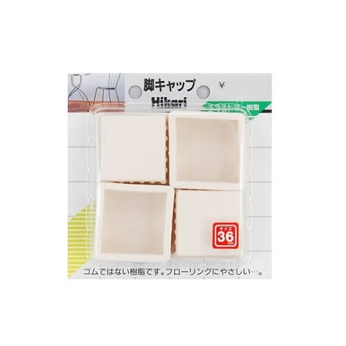 イス脚キャップ 角 36ミリ 白 4個入