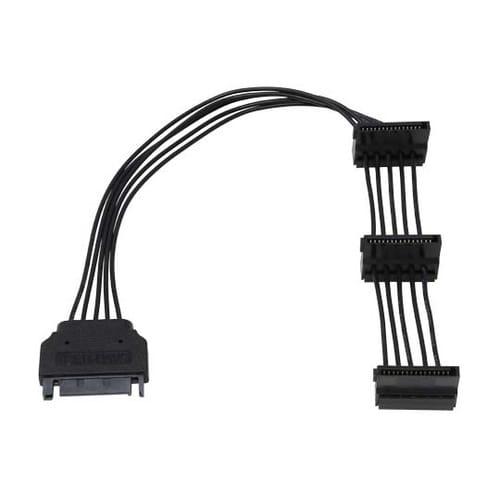 SATA用電源3分岐ケーブル 下L型コネ