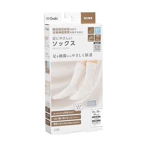 足にやさしいソックス M ライトグレー