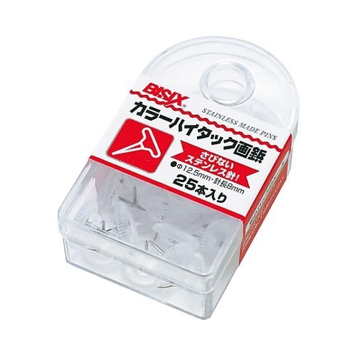 カラーハイタック画鋲 透明 25本×5箱
