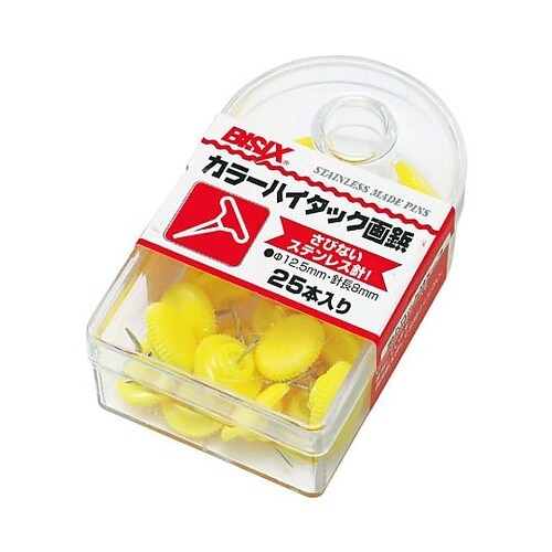 カラーハイタック画鋲 黄 25本×5箱入