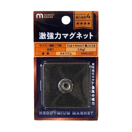 ネオジウムマグネット穴付き 丸 φ15×