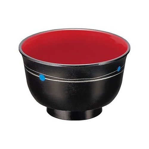 プチエイド汁椀 遊水玉・黒 HS−N21