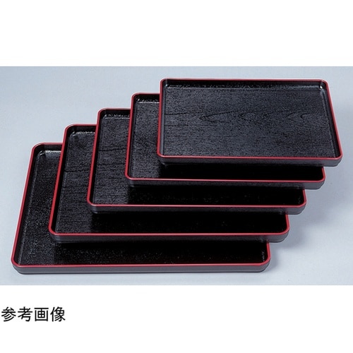 耐熱A)尺3 大寿木目盆 黒天朱 503