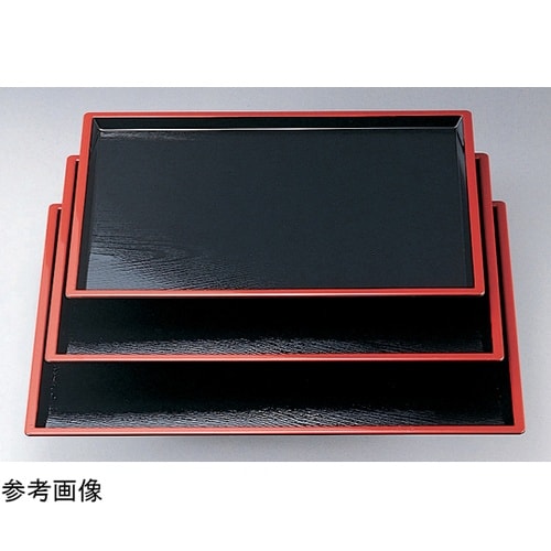 尺3 羽反木目盆 黒天朱SL 11009