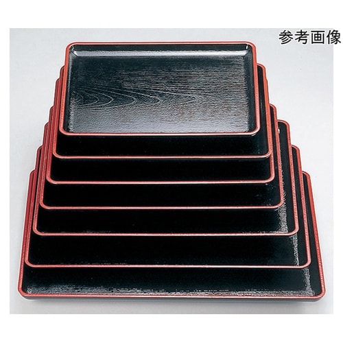新尺2 ケヤキ会席盆 黒天朱SL 150