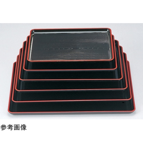 尺1 新木目会席盆 黒SL 110095
