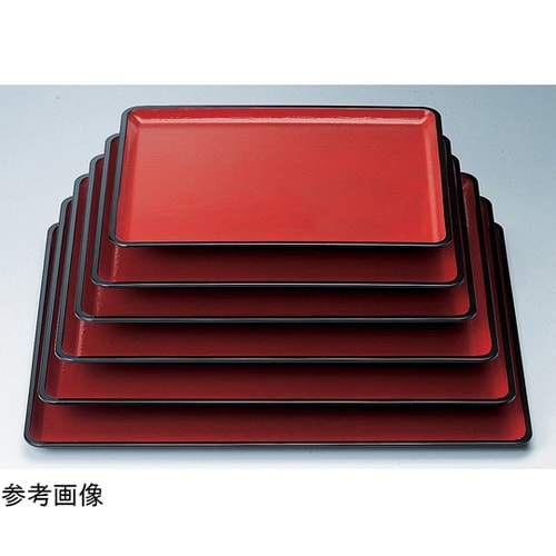 尺2 桐木目会席盆 朱天黒SL 5030