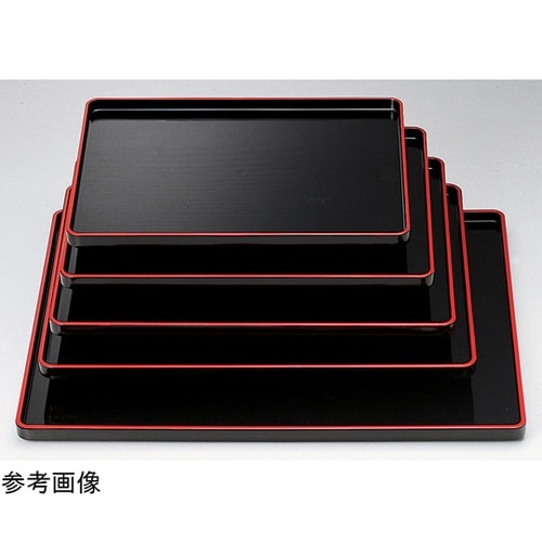 尺1 千筋長手盆 黒天朱SL 50304