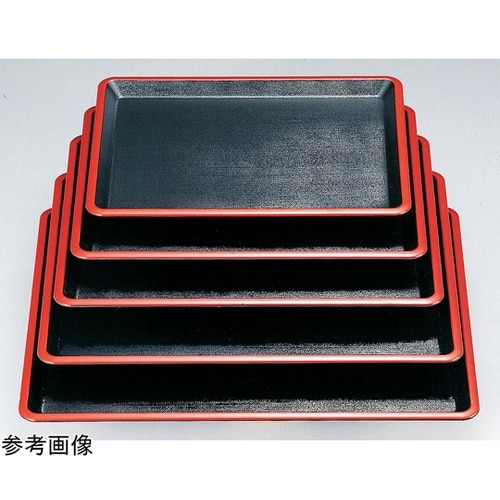 尺1 弥生布目盆 黒天朱SL 15235