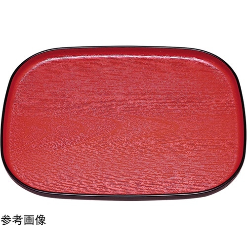 尺2 大寿木目小判盆 朱天黒SL 503