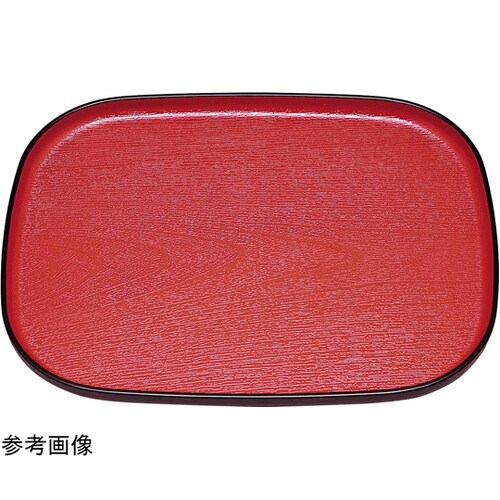 尺3 大寿木目小判盆 朱天黒SL 503