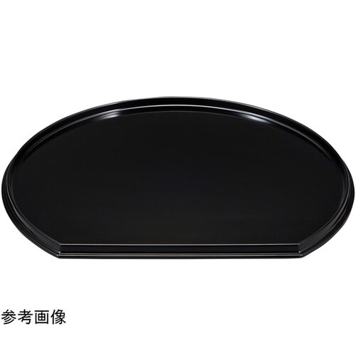 尺1 新半月両面盆 総黒/朱渕黒 110