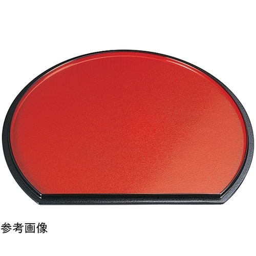 尺2 半月両面布目盆 朱渕黒/黒天朱 1