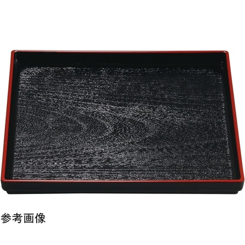 尺1 正角木目盆 黒天朱SL 50410