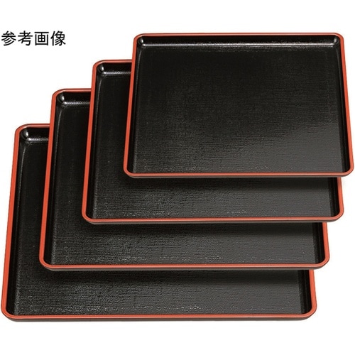 尺1 カスリ角盆 黒天朱SL 50410