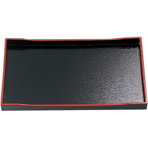 8.5寸 木目ぜんざい盆 黒天朱(L盆)