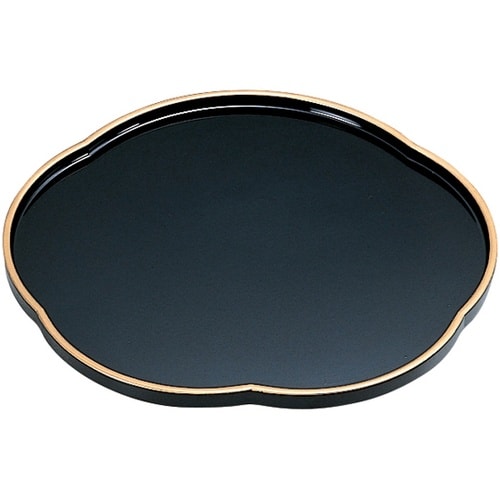 8寸 梅型盆 黒天金 15233570