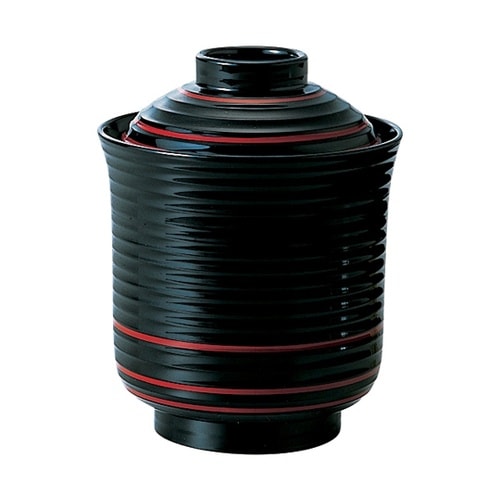 線引き箸洗椀(小)黒朱ヒモ 321420