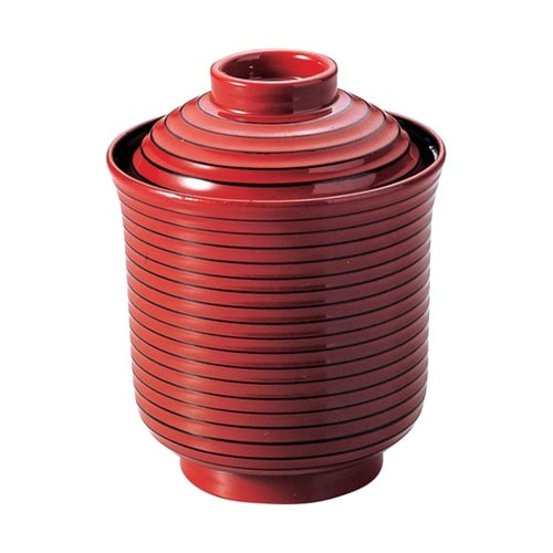 線引き箸洗椀(小)朱研出し 120261