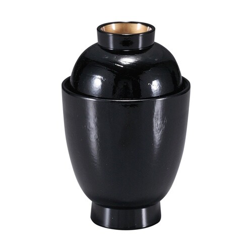 つぼね木目小吸椀 黒高台内金 31007