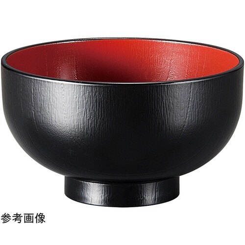 10.5耐熱 木調汁椀 黒内朱 3000