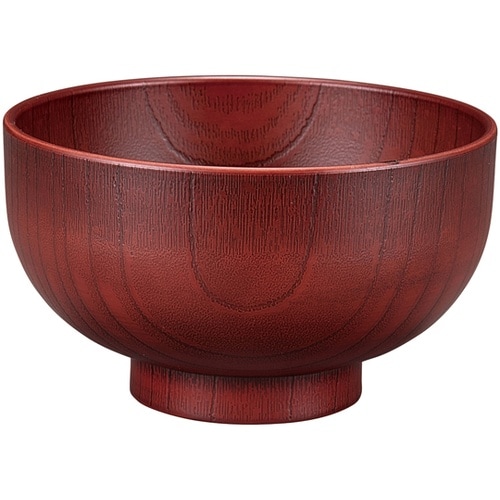 耐熱φ110 木調汁椀 紅摺り 3004