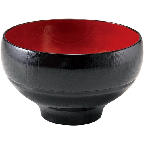 耐熱ひょっとこ汁椀 黒内朱 301204