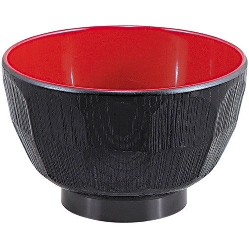 はつり亀甲汁椀 黒内朱 31001520