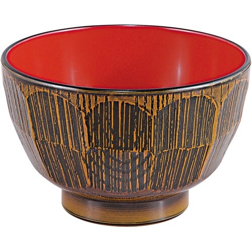 はつり亀甲汁椀 栃春慶内朱 310015