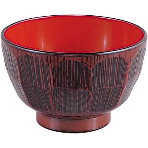 はつり亀甲汁椀 栃内朱 31001510