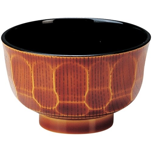 羽反亀甲汁椀 春慶内黒 12027260