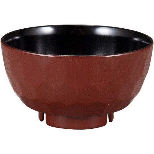 耐熱ピース亀甲汁椀 吟朱内黒 30044