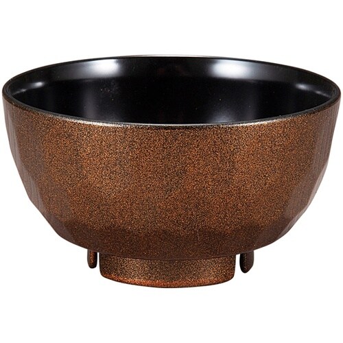 耐熱ピース亀甲汁椀 梨地内黒 30044