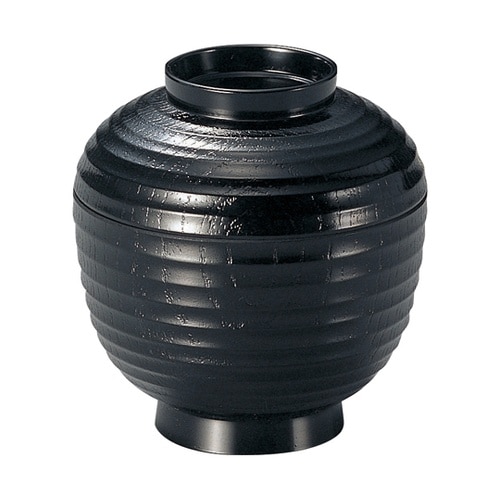 堤灯木目小吸椀(蓋親)総黒 331000