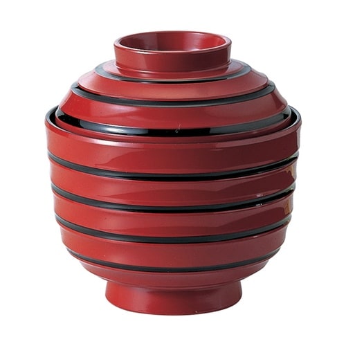 駒筋小吸物椀 朱黒ヒモ 35030410