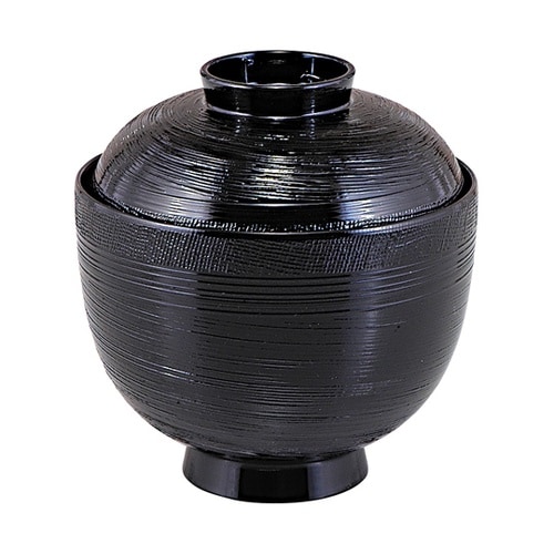 TA布目乱筋小吸椀(蓋親)黒内朱 310