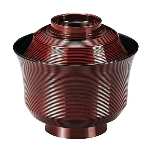 TA3.2寸 竹型千筋椀 溜内黒 336