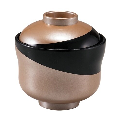 耐熱佑ひさご小吸椀 三日月塗分け 黒/銀