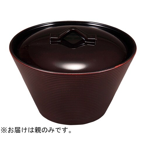 耐熱千筋クィーン椀 大(親)溜内黒 30