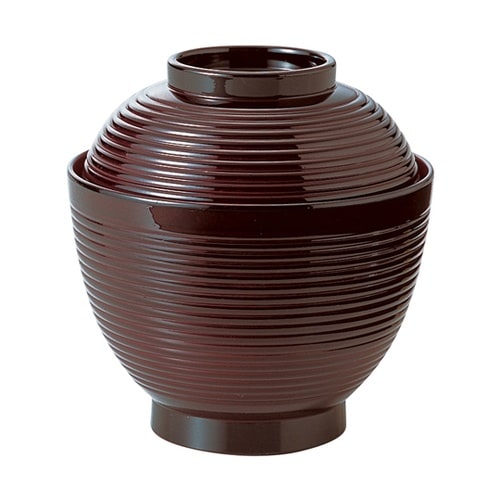 耐熱3.3寸 玉子千筋椀 溜 内朱 32