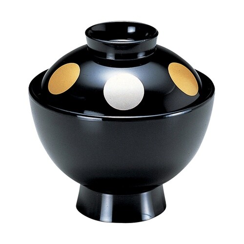 耐熱3.5寸 雅小吸椀 黒/日月 内黒