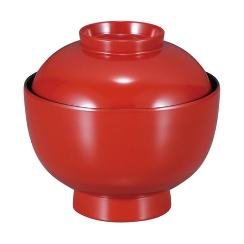 耐熱3.5寸 丸駒椀 朱無地 内黒 31