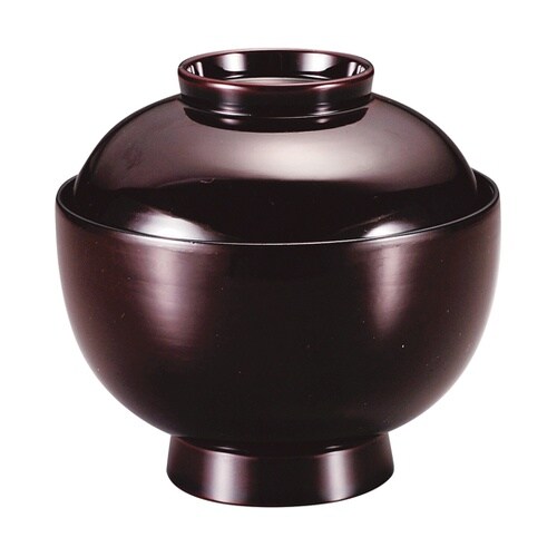 耐熱3.5寸 丸駒椀 溜無地 内黒 12