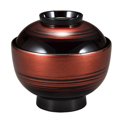 耐熱3.5寸 丸駒椀 茶金カスミ内黒 3