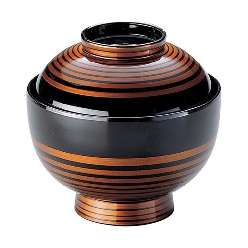 耐熱3.5寸 丸駒椀 渦ひも 内黒 35