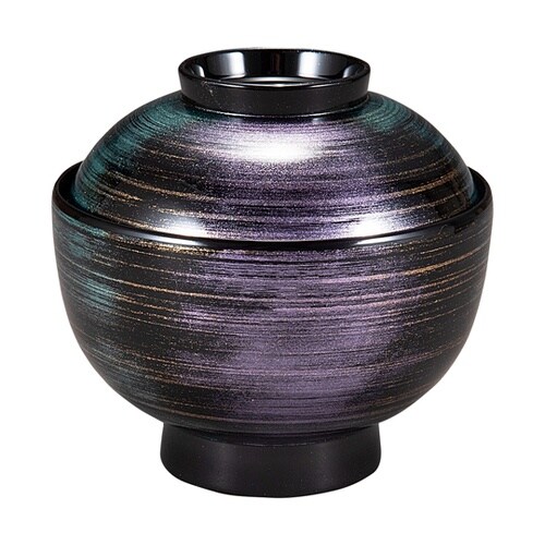 耐熱3.5寸 丸駒椀 虹かすみ 内黒 3