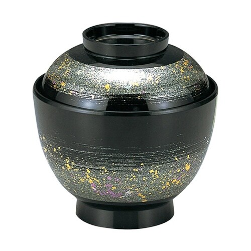 耐熱3.5寸 玉子椀 銀光彩ぼかし 内黒