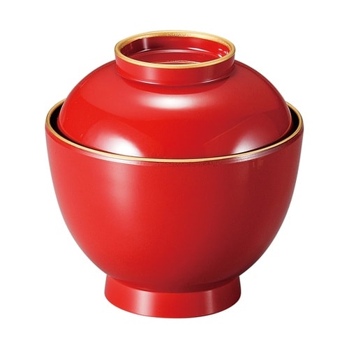 耐熱3.5寸 玉子椀 朱天金 内黒 37